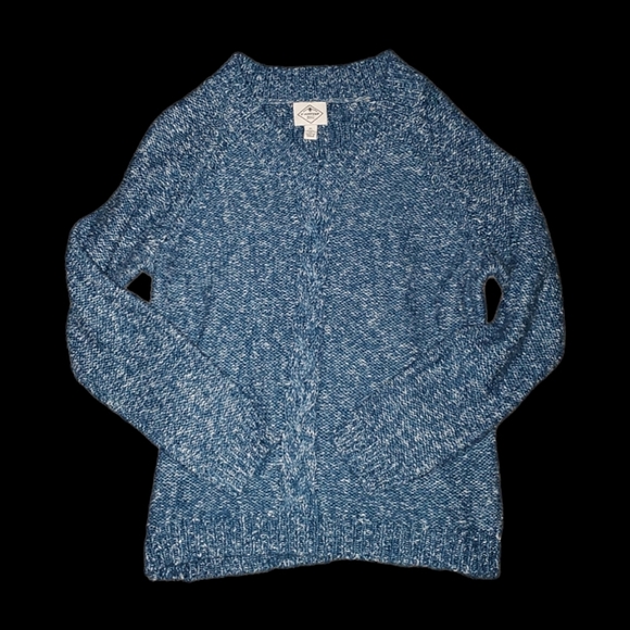 St. John's Bay Petite LG Shades Of Blue/Teal Tweed Pullover Sweater - Picture 1 of 12
